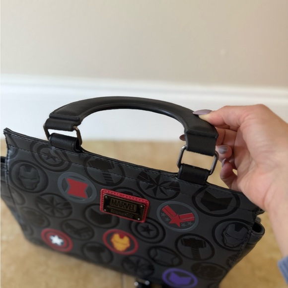 Marvel Iconic Black Messenger Bag with Red and Purple Accents - Picture 5 of 12